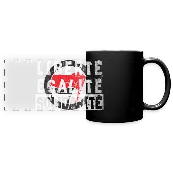 antifa liberté égalité fraternité - Mug panoramique uni - noir - Devant