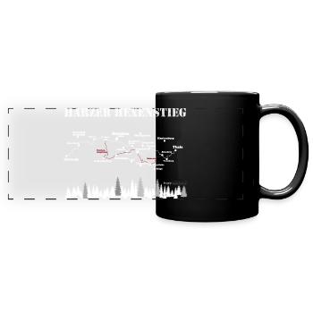 Harzer Hexenstieg - Panorama-Tasse farbig - Schwarz - Vorne