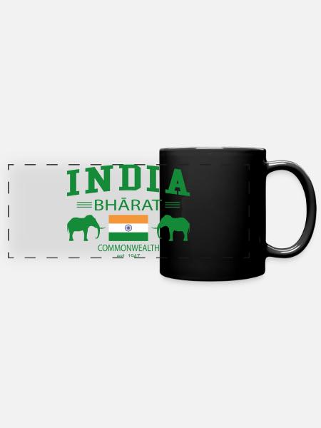 India - Panorama-Tasse farbig - Schwarz