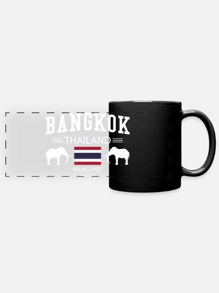 Bangkok - Panorama-Tasse farbig - Schwarz