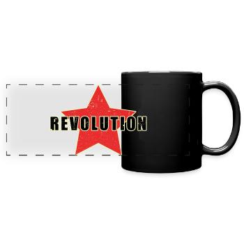 roter stern revolution - Panorama-Tasse farbig - Schwarz - Vorne