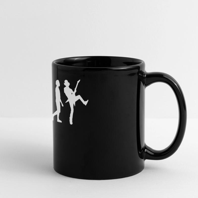 Guitar player evolution Full Colour Panoramic Mug