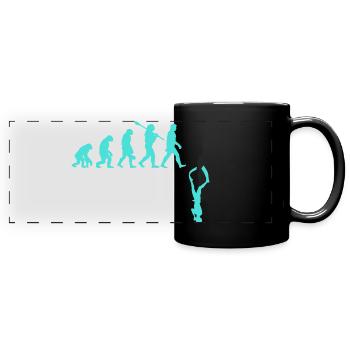 Freediving Evolution - Full Colour Panoramic Mug - black - Front