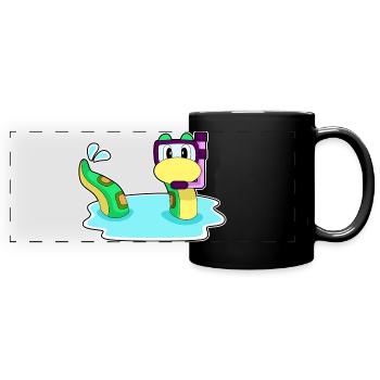 Schlange Taucher Schnorchel Tauchen - Panorama-Tasse farbig - Schwarz - Vorne