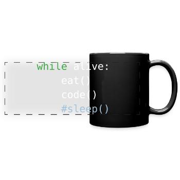 Python code | eat sleep code repeat |Programmieren - Panorama-Tasse farbig - Schwarz - Vorne