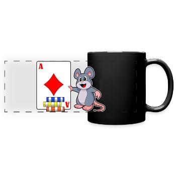 Mouse Poker Cartes de poker Jetons de poker - Mug panoramique uni - noir - Devant