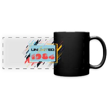 40. Geburtstag 1984 begrenzte Auflage - Panorama-Tasse farbig - Schwarz - Vorne