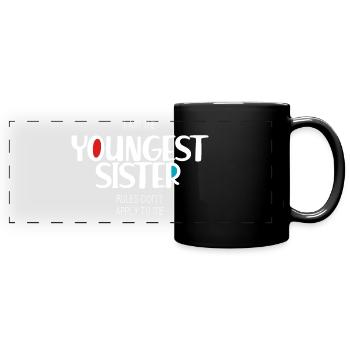 Jüngste Schwester - Panorama-Tasse farbig - Schwarz - Vorne