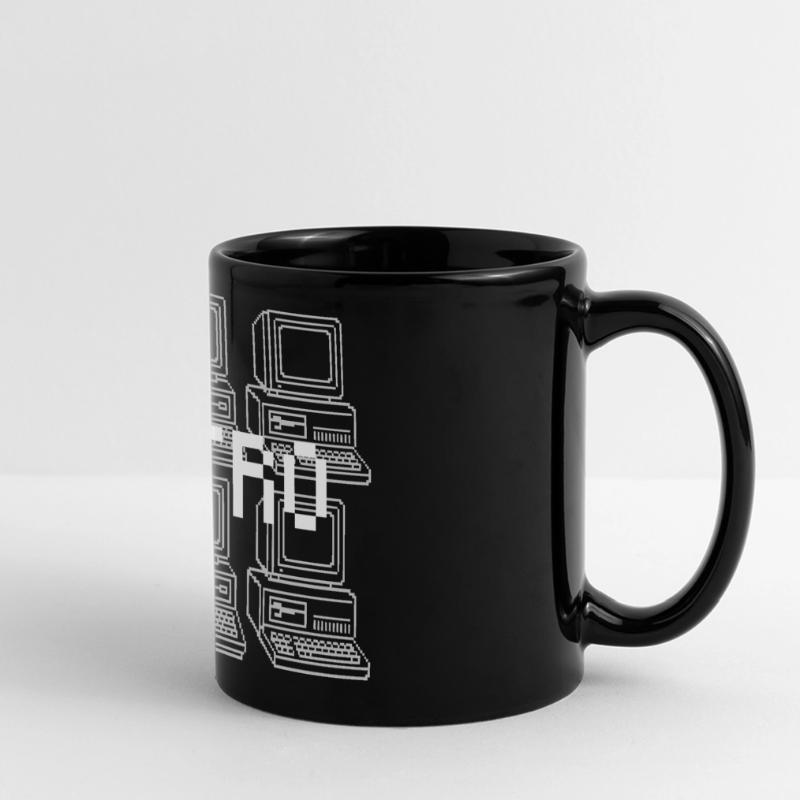 Retro Computer Grid Techno Full Colour Panoramic Mug