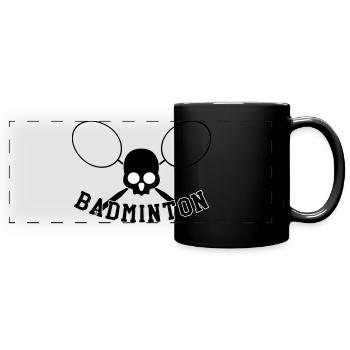 Badminton - Sport - Racket - Full Colour Panoramic Mug - black - Front