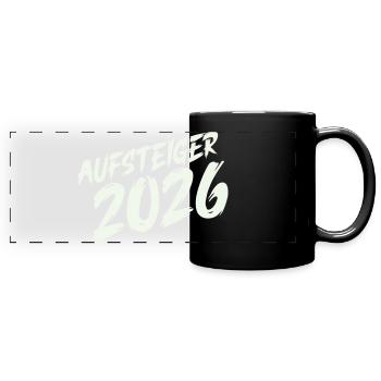 Aufsteiger 2026 Design - Panorama-Tasse farbig - Schwarz - Vorne
