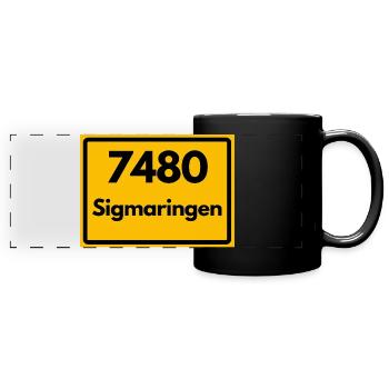 OLD POSTCODE RETRO 7480 SIGMARINGEN HEIMAT - Full Colour Panoramic Mug - black - Front