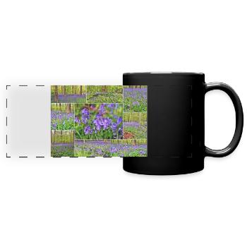 Foret violette collage jacinthe sauvage - Mug panoramique uni - noir - Devant