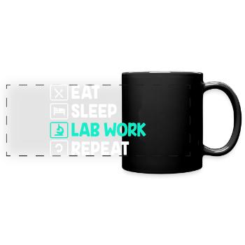 Labor Bio Chemie Mikroskop Laboratory - Panorama-Tasse farbig - Schwarz - Vorne