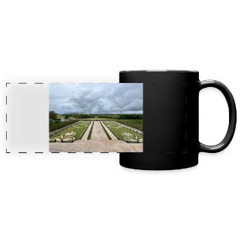 Jardin français du Château de Chambord - Mug panoramique uni - noir - Devant