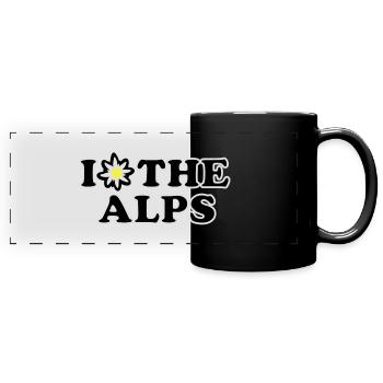 I love the Alps - Panorama-Tasse farbig - Schwarz - Vorne