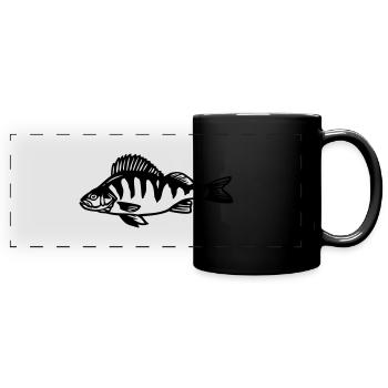 barsch - Panorama-Tasse farbig - Schwarz - Vorne