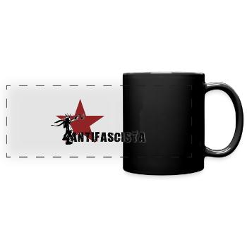 antifasciste - Mug panoramique uni - noir - Devant