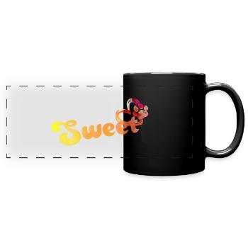 Sweet heart dog paw - Full Colour Panoramic Mug - black - Front