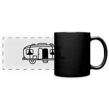 Comic Design Camping Cart - Full Colour Panoramic Mug - black - Front