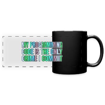 quote programming - Panorama-Tasse farbig - Schwarz - Vorne
