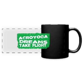 yoga fantasy innovative birthday abstract awesome - Panorama-Tasse farbig - Schwarz - Vorne