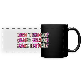 beard gang christmas beard fear harden - Panorama-Tasse farbig - Schwarz - Vorne