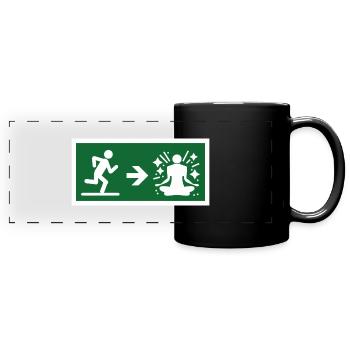 Exit to Meditate - Panorama-Tasse farbig - Schwarz - Vorne