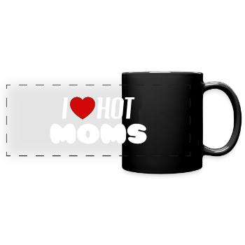 I love hot moms - Panorama-Tasse farbig - Schwarz - Vorne