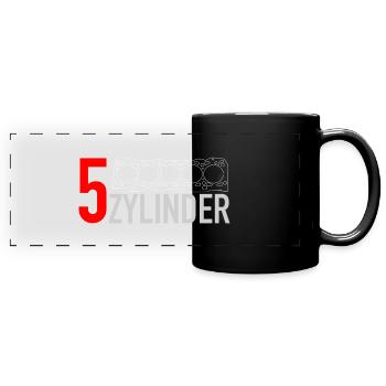 5 Zylinder - Panorama-Tasse farbig - Schwarz - Vorne