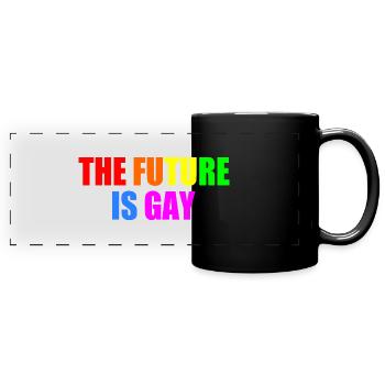 The future is gay - Panorama-Tasse farbig - Schwarz - Vorne