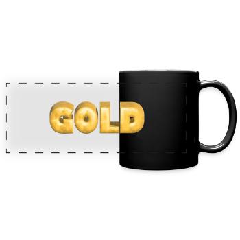 GOLD gold Gold Text Schrift Barren - Panorama-Tasse farbig - Schwarz - Vorne
