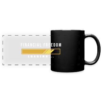 Financial Freedom Loading - Full Colour Panoramic Mug - black - Front