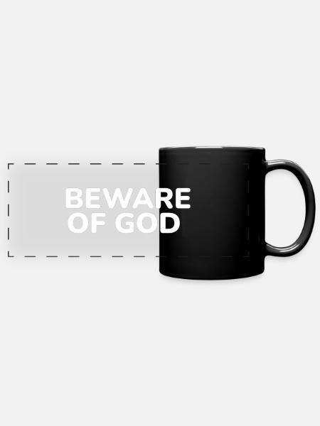 Warnung 2 - Panorama-Tasse farbig - Schwarz