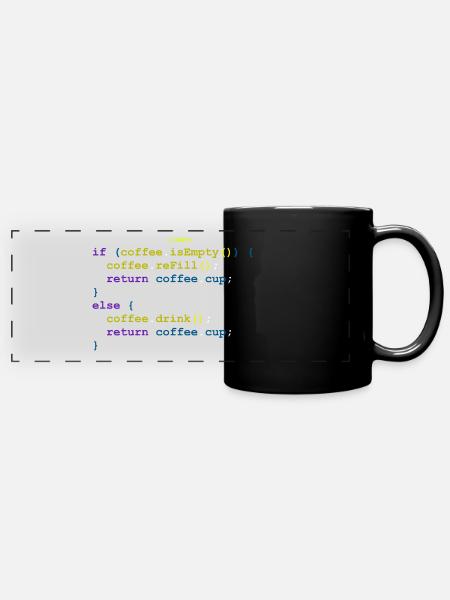 Fonction café pour les programmeurs et les développeurs - Mug panoramique uni - noir