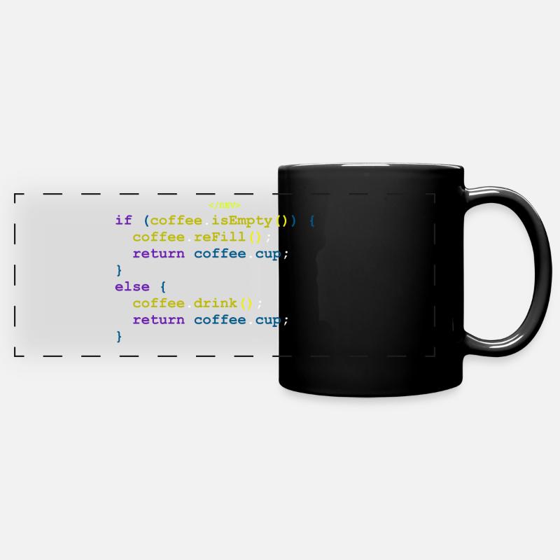 Fonction café pour les programmeurs et les développeurs - Mug panoramique uni - noir