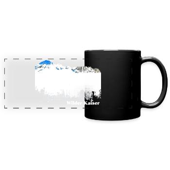 Wilder Kaiser - Panorama-Tasse farbig - Schwarz - Vorne