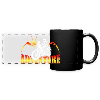 Biker Adventure Tours Motorcycle Shirt Gift - Full Colour Panoramic Mug - black - Front