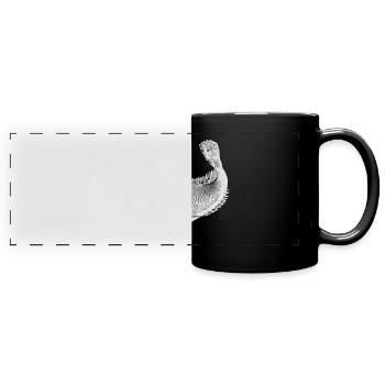 Poisson profond blanc - Mug panoramique uni - noir - Devant