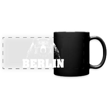 Berlin Bär - Panorama-Tasse farbig - Schwarz - Vorne