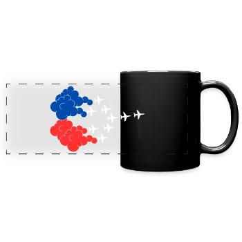 Flugshow Patrouille de France in Formation - Panorama-Tasse farbig - Schwarz - Vorne