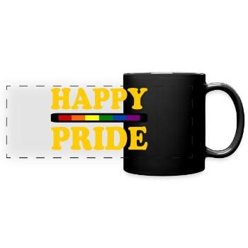 Happy pride - Mug panoramique uni - noir - Devant