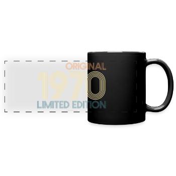 Vintage Edition Limitée Rond Anniversaire des années 1970 - Mug panoramique uni - noir - Devant