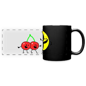fruit salad two - Mug panoramique uni - noir - Devant
