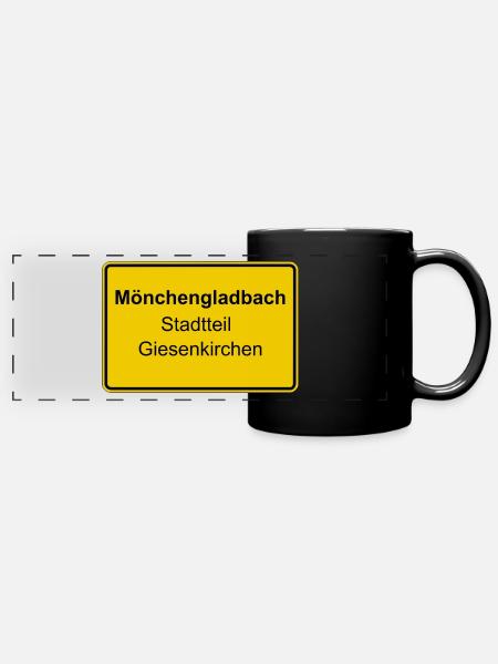 Moenchengladbach Stadtteil Giesenkirchen - Panorama-Tasse farbig - Schwarz