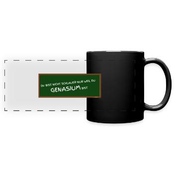 GENASIUM - Gymnasium falsch geschrieben ABIfeier - Panorama-Tasse farbig - Schwarz - Vorne