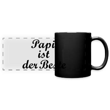 Papa est le meilleur cadeau d'enfant de naissance de bébé - Mug panoramique uni - noir - Devant
