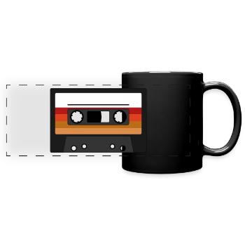 Cassette de musique Cassette audio Radio Music Retro - Mug panoramique uni - noir - Devant