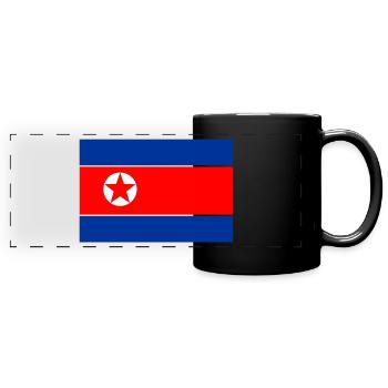 Drapeau du logo de la Corée du Nord Drapeau nord-coréen - Mug panoramique uni - noir - Devant