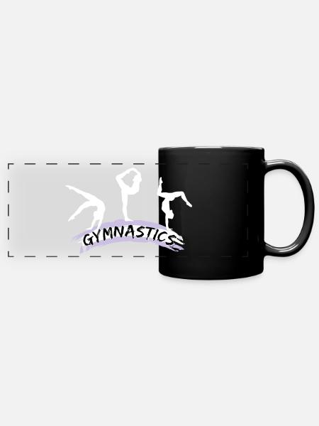 Gymnastique, gymnastes - Mug panoramique uni - noir